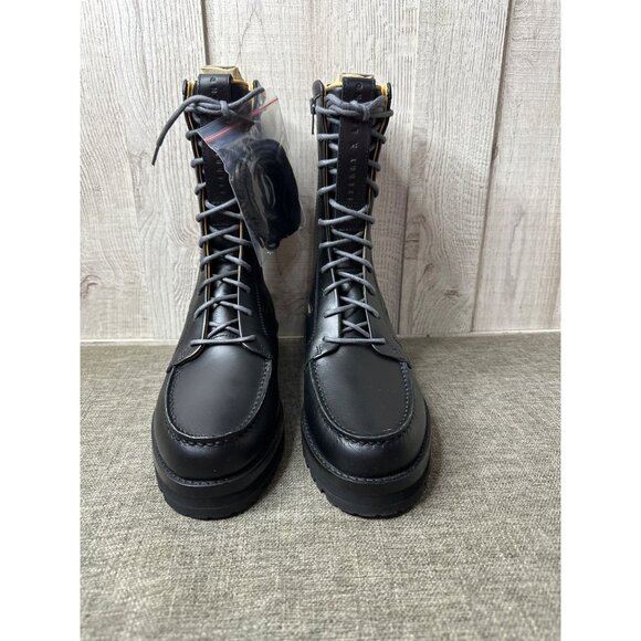 Sperry x John Legend Mens Sz 9 Tall Black Leather Lace-Up Boots w/ Side Zipper - Picture 5 of 11